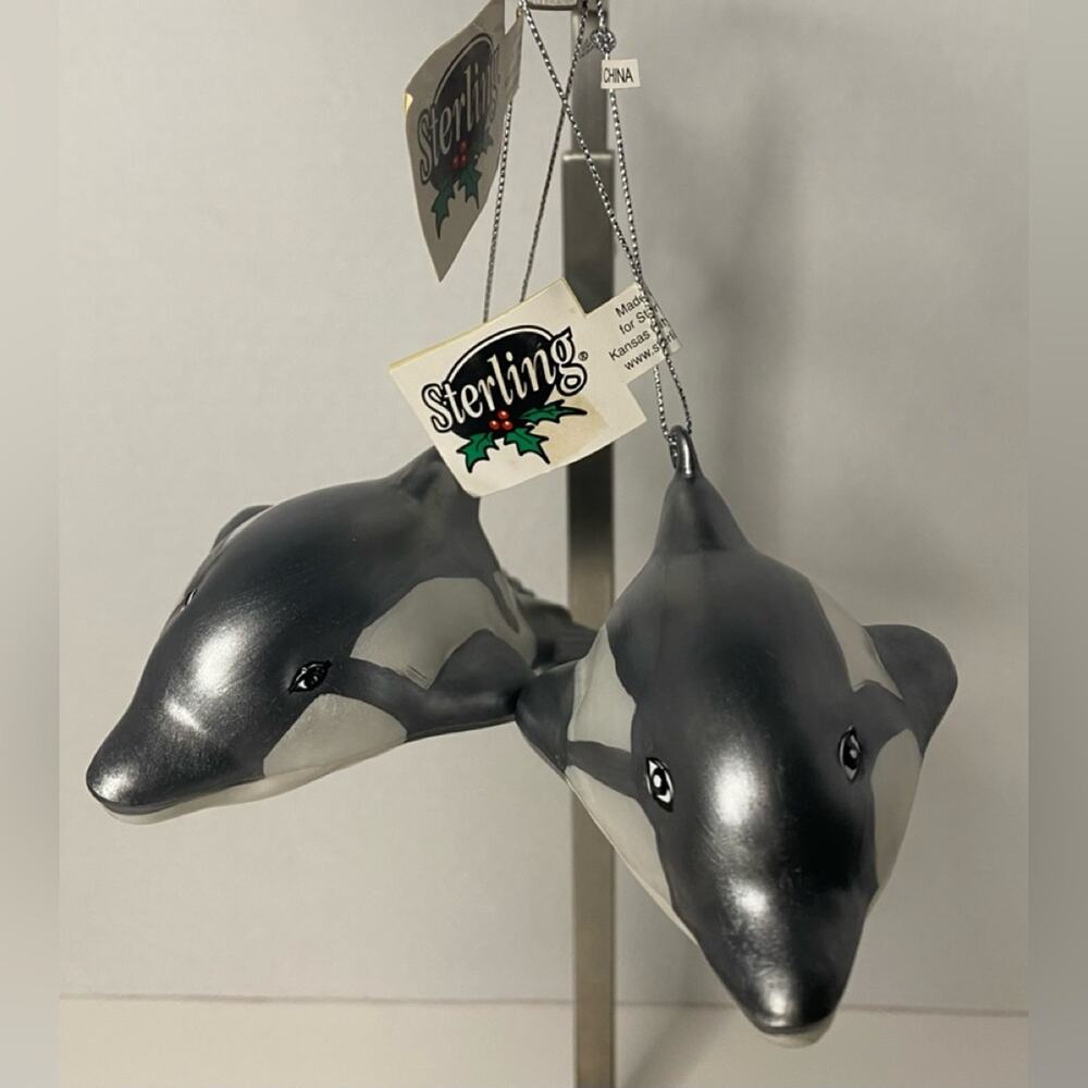 Glass ornament Dolphins